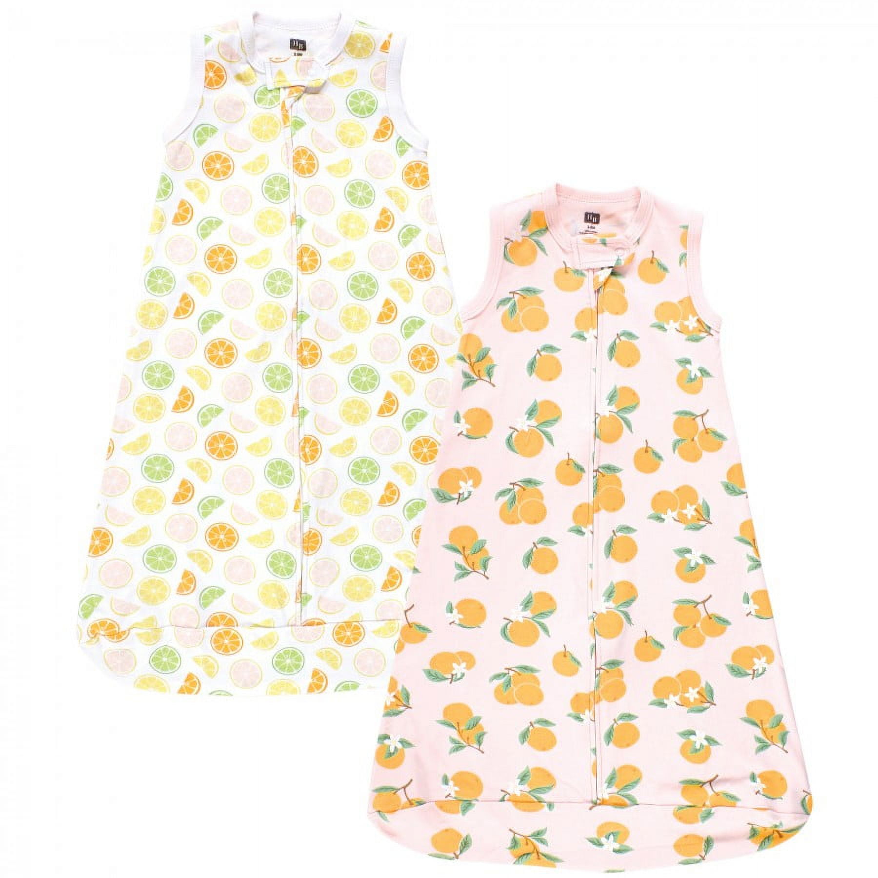 Hudson Baby Infant Girl Interlock Cotton Sleeveless Sleeping Bag, Citrus Orange, 12-18 Months