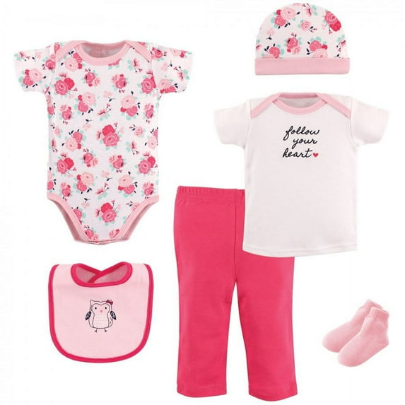 Hudson Baby Infant Girl Layette Boxed Giftset, Owl, 0-3 Months