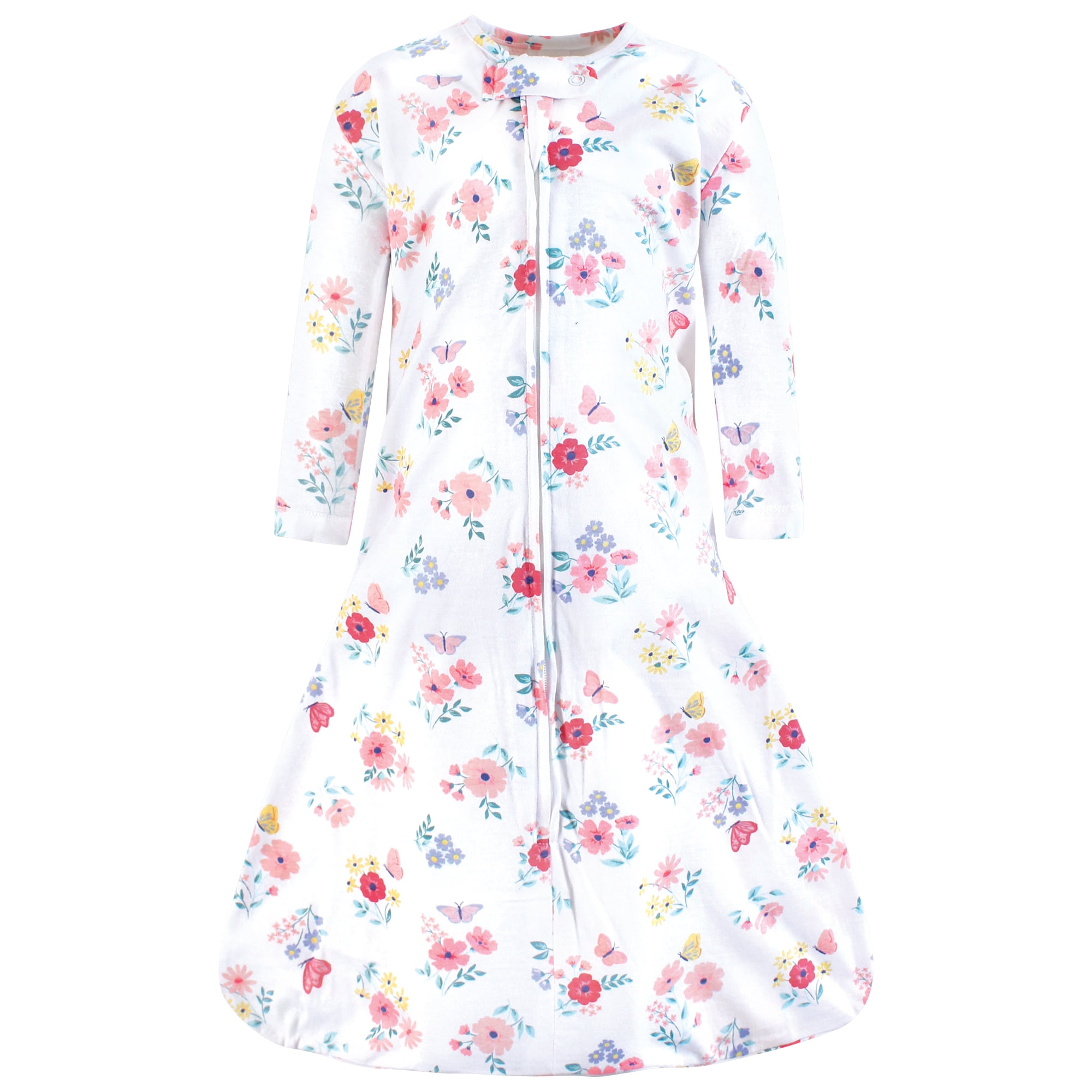 Hudson Baby Infant Girl Long Sleeve Cotton Jersey Sleeping Bag, Butterfly Floral, 18-24 Months