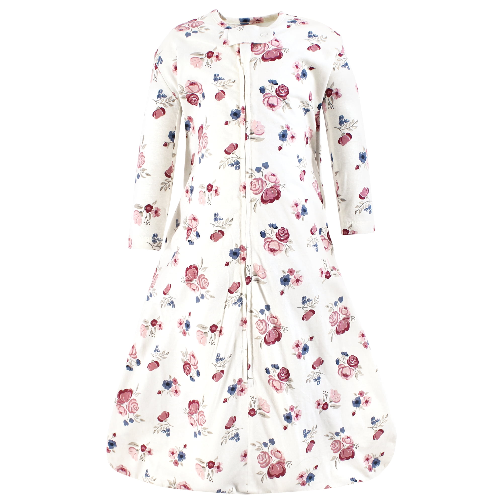 Hudson Baby Infant Girl Long Sleeve Cotton Jersey Sleeping Bag, Dusty Rose Floral, 18-24 Months