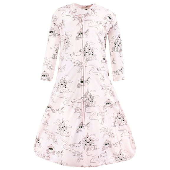 Hudson Baby Infant Girl Long Sleeve Cotton Jersey Sleeping Bag, Fairytale Princess, 0-6 Months
