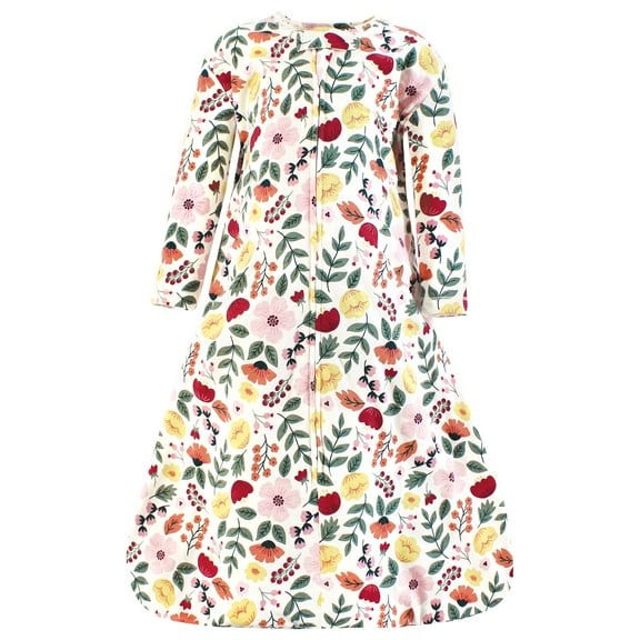Hudson Baby Infant Girl Long Sleeve Cotton Jersey Sleeping Bag, Fall Botanical, 0-6 Months