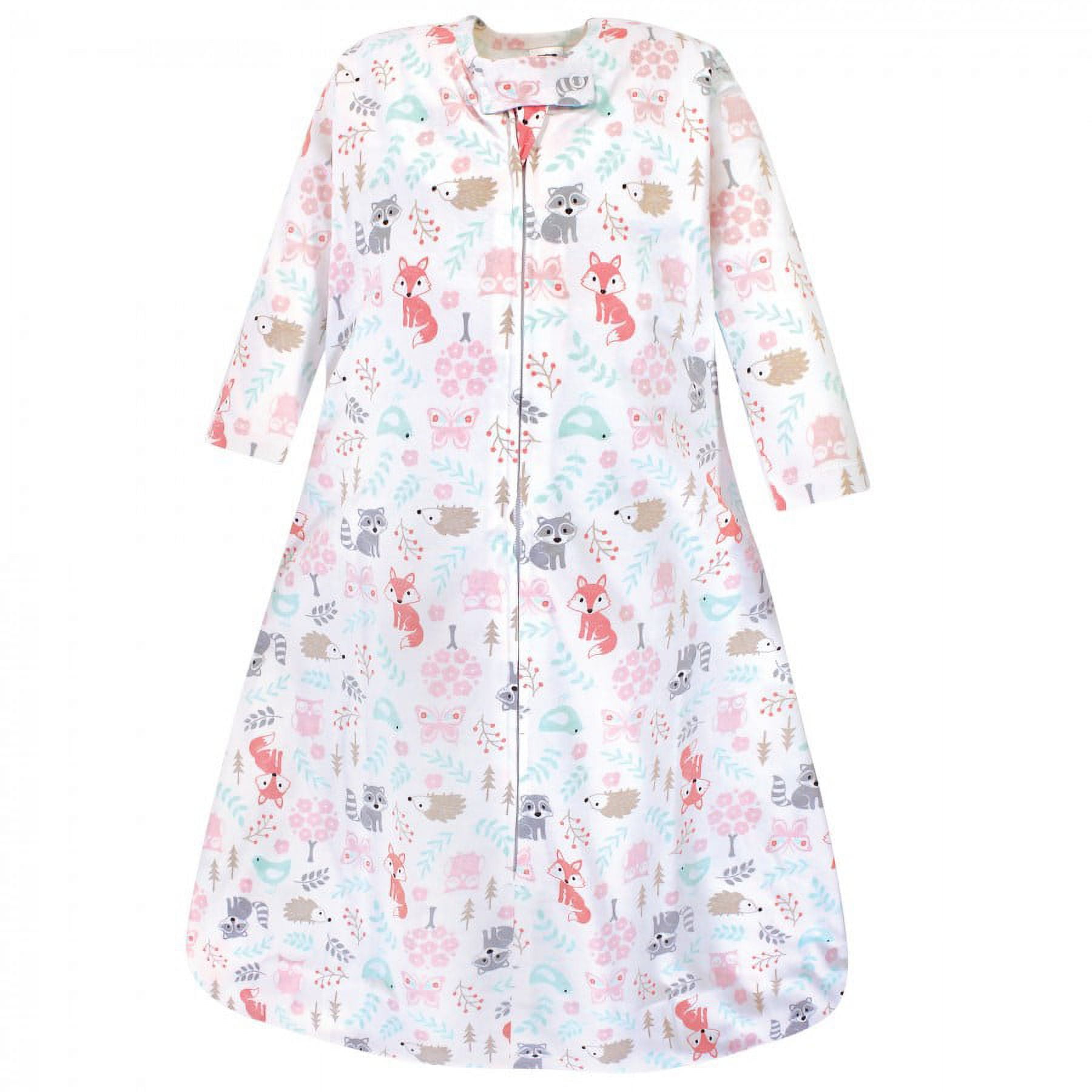 Hudson Baby Infant Girl Long Sleeve Cotton Jersey Sleeping Bag, Girl Woodland, 12-18 Months