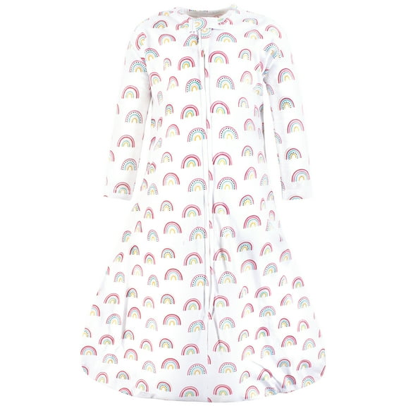 Hudson Baby Infant Girl Long Sleeve Cotton Jersey Sleeping Bag, Modern Rainbow, 0-6 Months