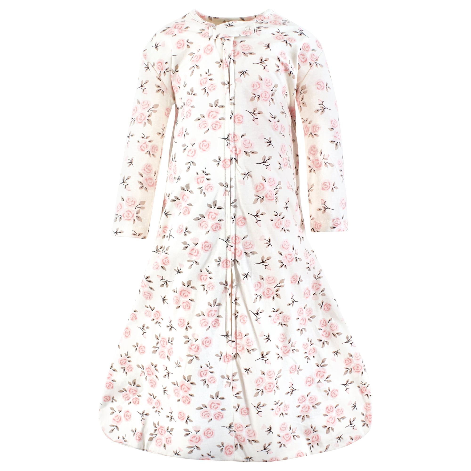Hudson Baby Infant Girl Long Sleeve Cotton Jersey Sleeping Bag, Neutral Pink Floral, 18-24 Months