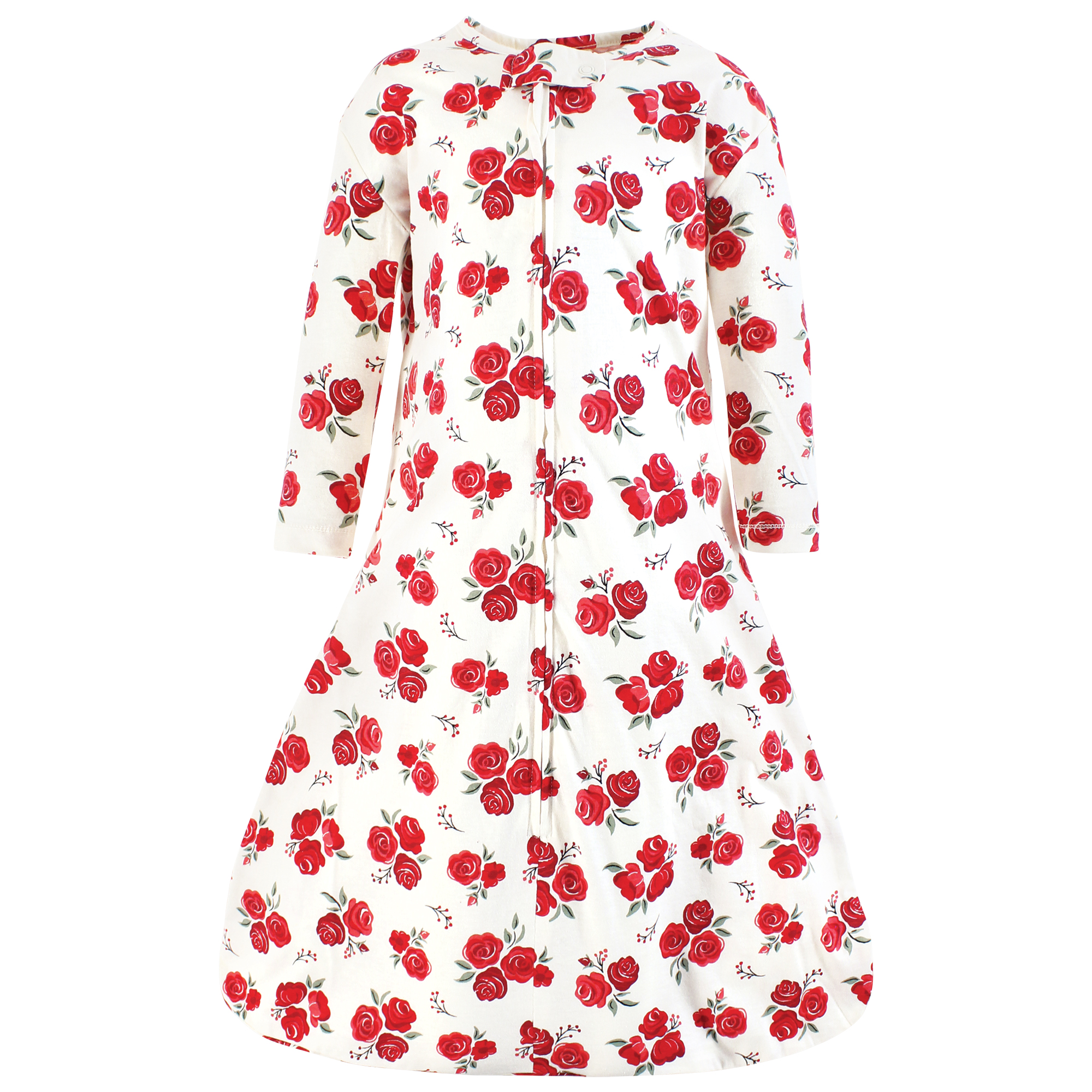Hudson Baby Infant Girl Long Sleeve Cotton Jersey Sleeping Bag, Red Rose, 12-18 Months