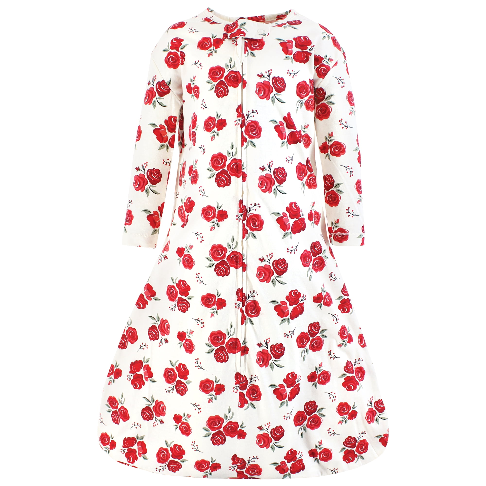 Hudson Baby Infant Girl Long Sleeve Cotton Jersey Sleeping Bag, Red Rose, 18-24 Months