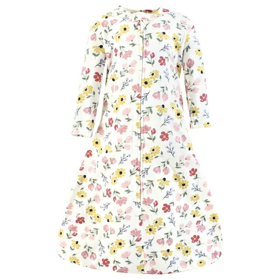 Hudson Baby Infant Girl Long Sleeve Cotton Jersey Sleeping Bag, Soft Painted Floral, 0-6 Months