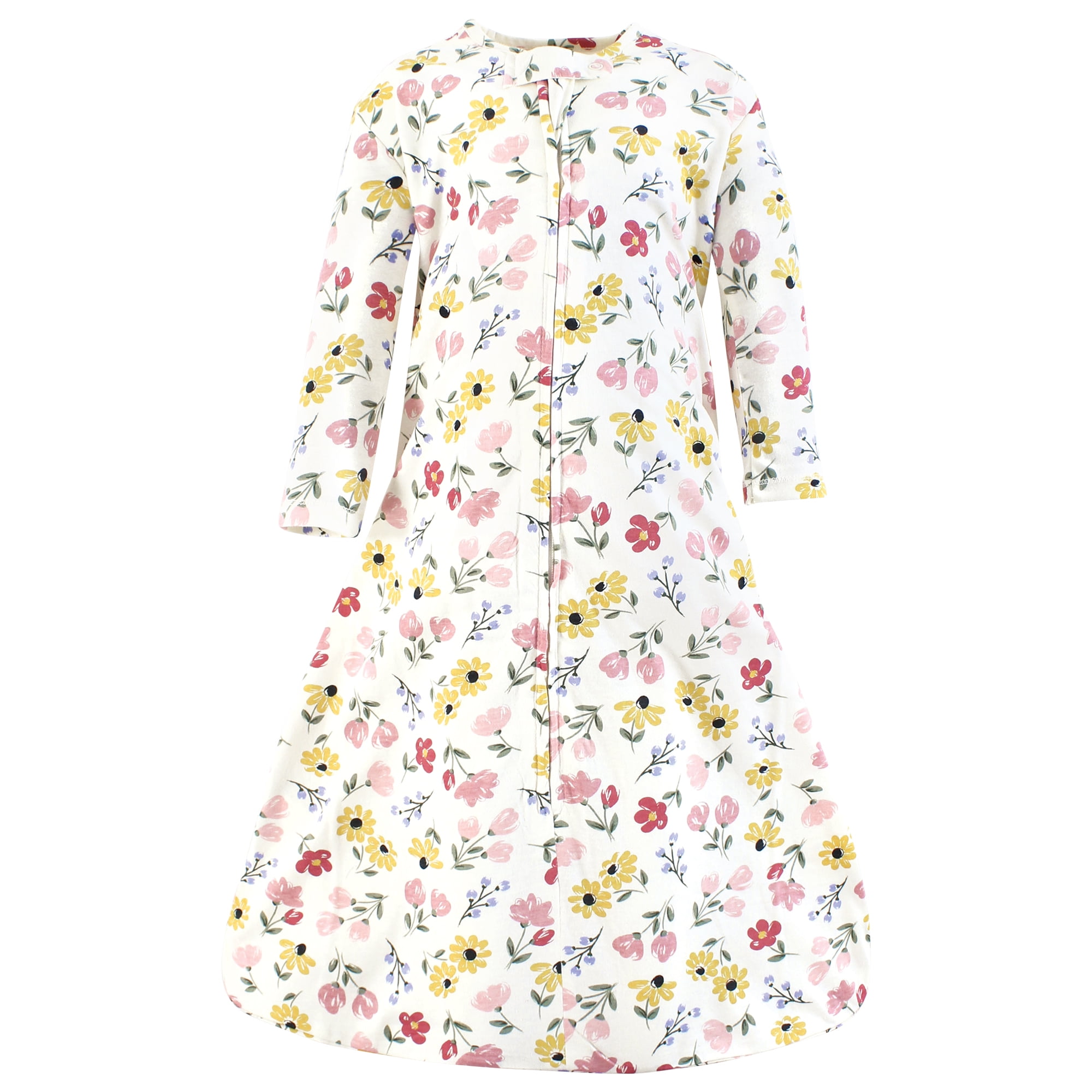 Hudson Baby Infant Girl Long Sleeve Cotton Jersey Sleeping Bag, Soft Painted Floral, 18-24 Months