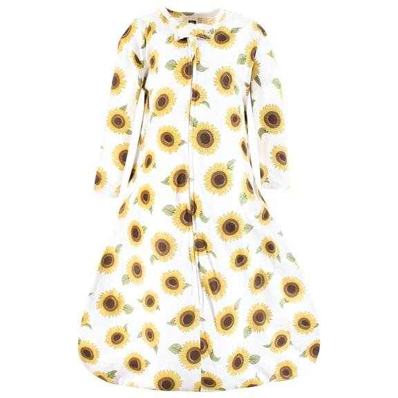 Hudson Baby Infant Girl Long Sleeve Cotton Jersey Sleeping Bag, Sunflower, 0-6 Months