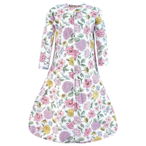 Hudson Baby Infant Girl Long Sleeve Cotton Jersey Sleeping Bag, Vintage Blossom, 0-6 Months
