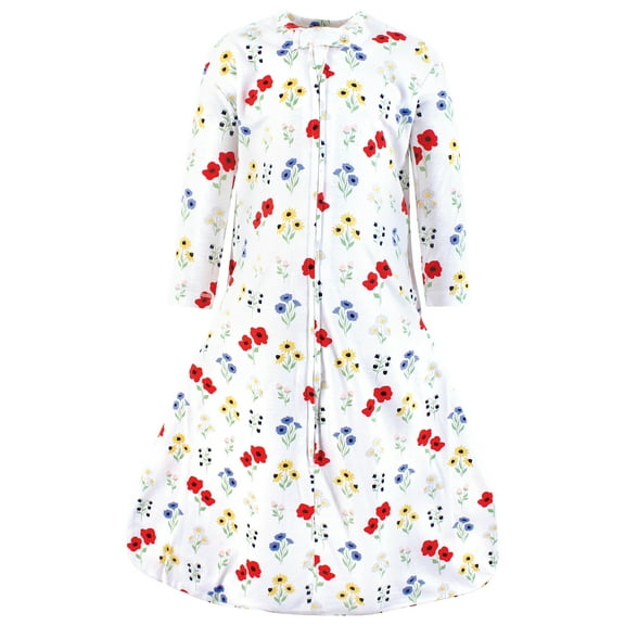 Hudson Baby Infant Girl Long Sleeve Cotton Jersey Sleeping Bag, Wildflower, 0-6 Months