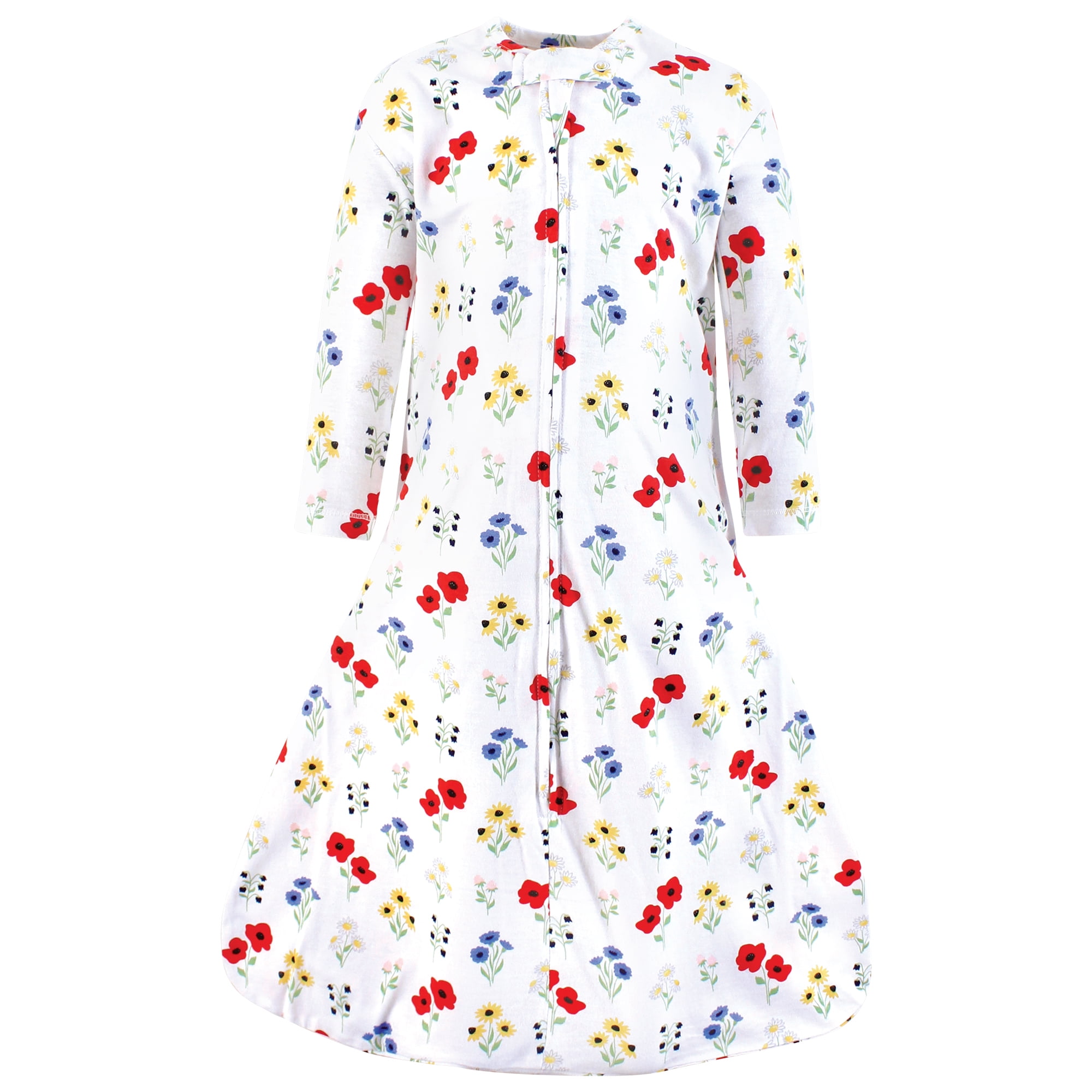 Hudson Baby Infant Girl Long Sleeve Cotton Jersey Sleeping Bag, Wildflower, 6-12 Months