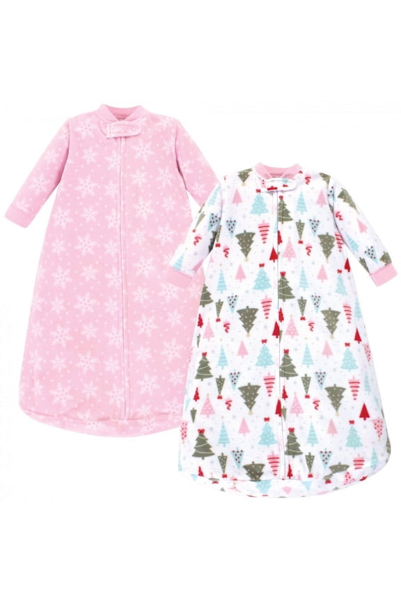 Infant Girl Long-Sleeve Fleece Sleeping Bag, Sparkle Trees, 0-9 Months