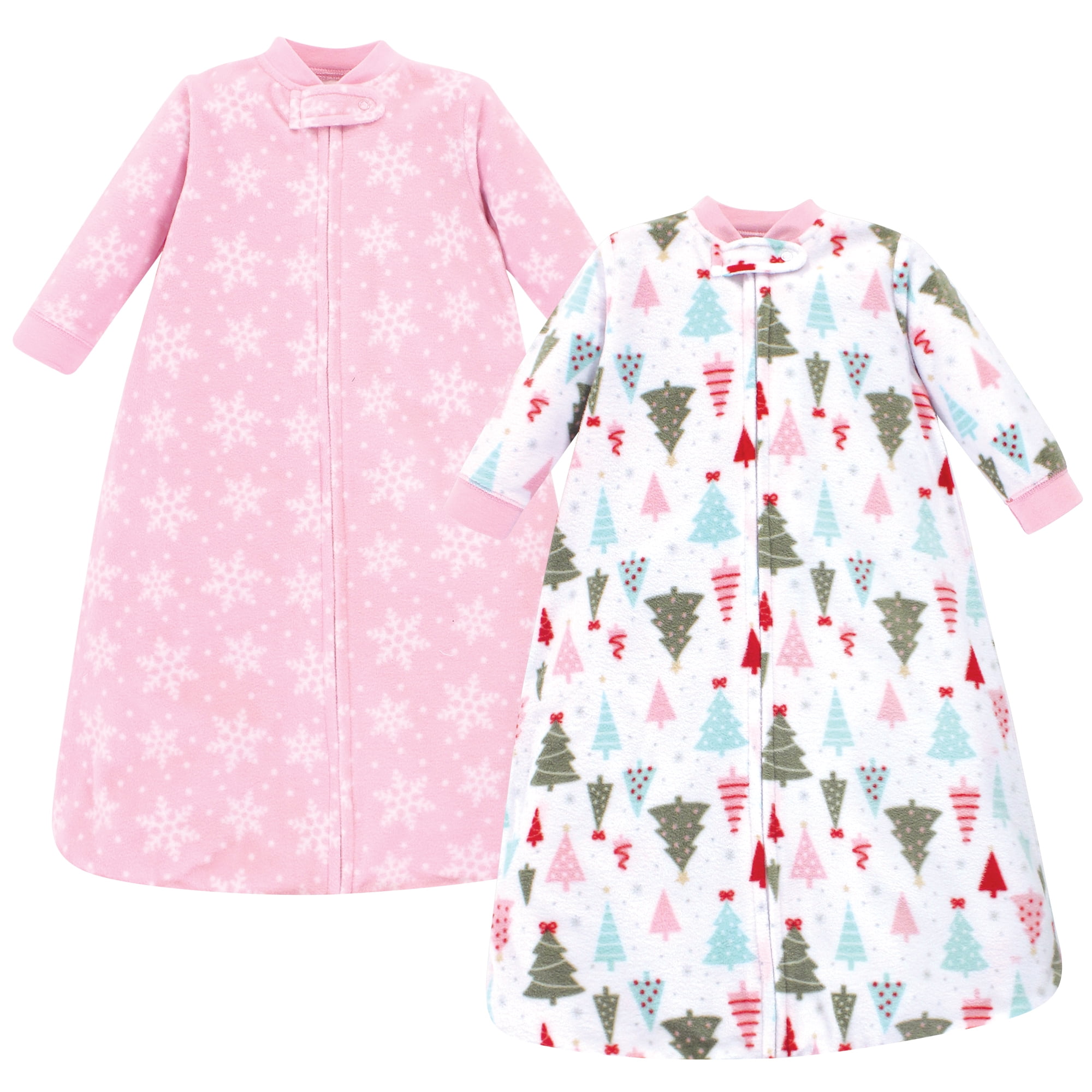 Hudson Baby Infant Girl Long-Sleeve Fleece Sleeping Bag, Sparkle Trees, 6-12 Months