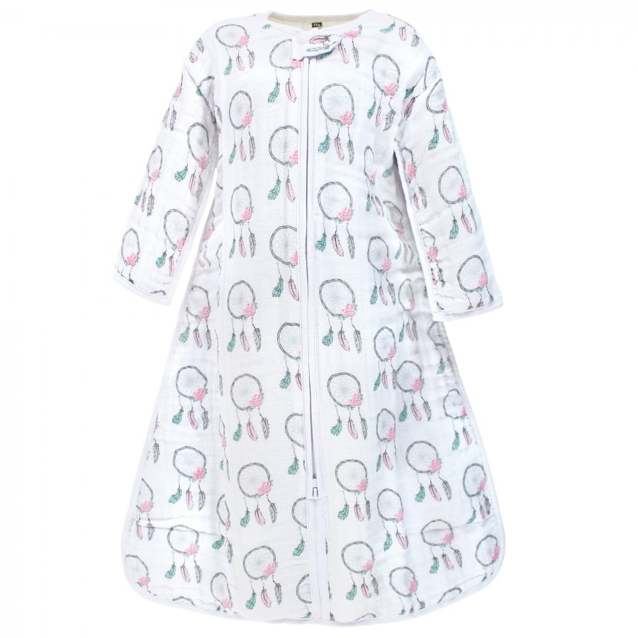 Hudson Baby Infant Girl Long Sleeve Muslin Sleeping Bag, Wearable