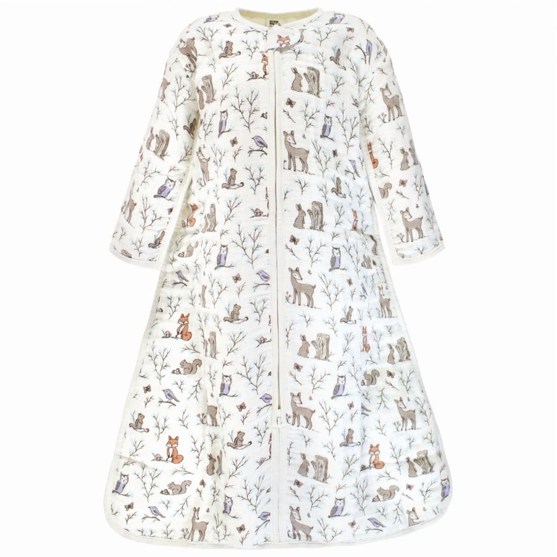 Hudson Baby Infant Girl Long Sleeve Muslin Sleeping Bag, Wearable Blanket, Sleep Sack, Enchanted Forest, 12-18 Months