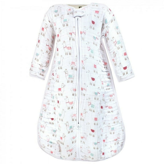 Hudson Baby Infant Girl Long Sleeve Muslin Sleeping Bag, Wearable Blanket, Sleep Sack, Llama, 18-24 Months