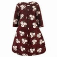 thumbnail image 1 of Hudson Baby Infant Girl Long Sleeve Plush Faux Fur Sleeping Bag, Wearable Blanket, Burgundy Floral, 12-18 Months, 1 of 2