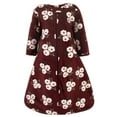thumbnail image 1 of Hudson Baby Infant Girl Long Sleeve Plush Faux Fur Sleeping Bag, Wearable Blanket, Burgundy Floral, 18-24 Months, 1 of 2