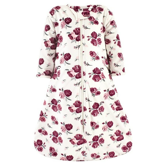 Hudson Baby Infant Girl Long Sleeve Plush Faux Fur Sleeping Bag, Wearable Blanket, Rose, 6-12 Months