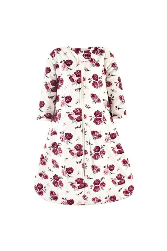 Infant Girl Long Sleeve Plush Faux Fur Sleeping Bag, Wearable Blanket, Rose, 6-12 Months