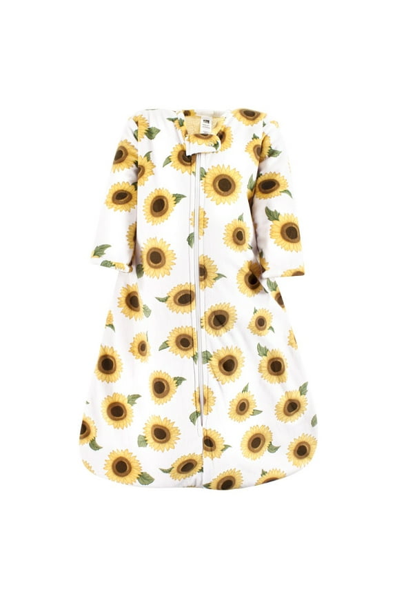 Infant Girl Long Sleeve Plush Faux Fur Sleeping Bag, Wearable Blanket, Sunflower, 0-6 Months