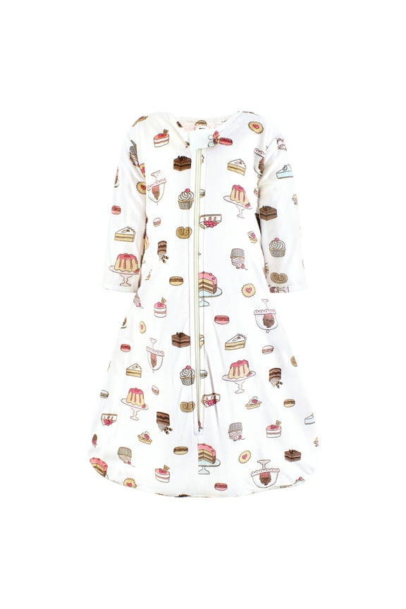 Infant Girl Long Sleeve Plush Faux Fur Sleeping Bag, Wearable Blanket, Sweet Bakery, 6-12 Months