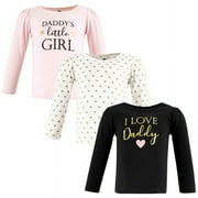 Hudson Baby Infant Girl Long Sleeve T-Shirts, Girl Daddy, 6-12 Months