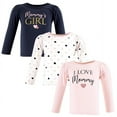 thumbnail image 1 of Hudson Baby Infant Girl Long Sleeve T-Shirts, Girl Mommy Pink Navy, 5 Toddler, 1 of 5