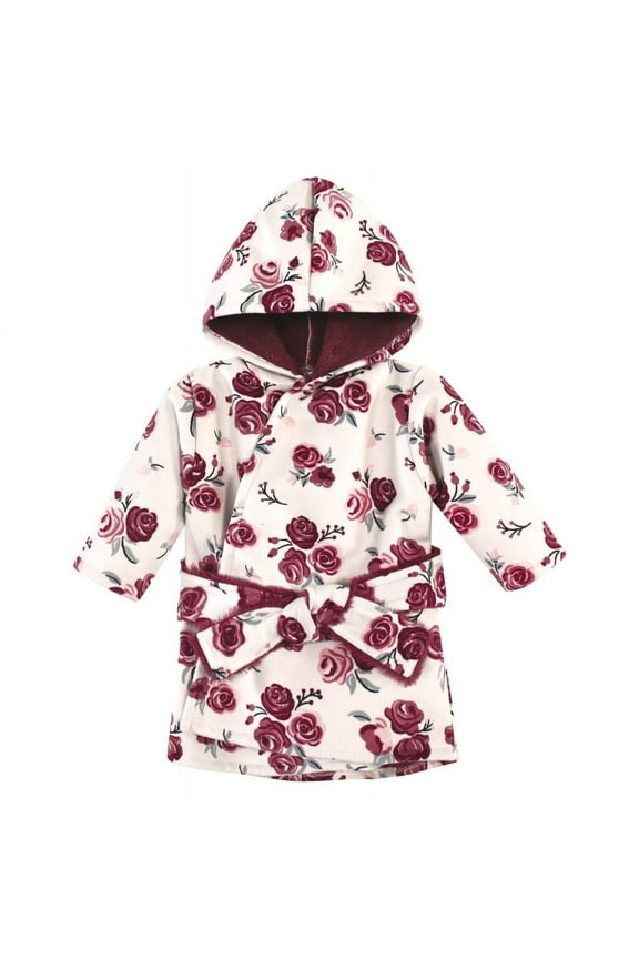 Infant Girl Mink with Faux Fur Lining Pool and Beach Robe Cover-ups, Rose, 6-12 Months