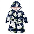 thumbnail image 1 of Hudson Baby Infant Girl Mink with Faux Fur Lining Pool and Beach Robe Cover-ups, White Peonies, 12-18 Months, 1 of 2