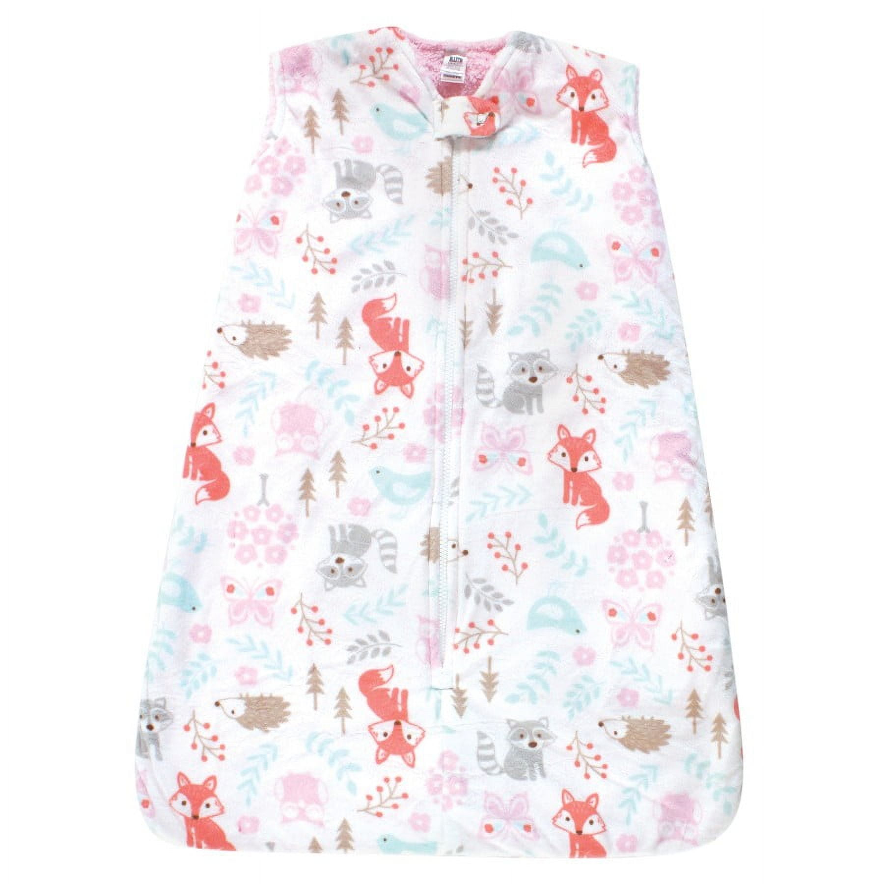 Hudson Baby Infant Girl Mink with Faux Shearling Inner Sleeping Bag, Sack, Blanket, Girl Woodland, 18-24 Months