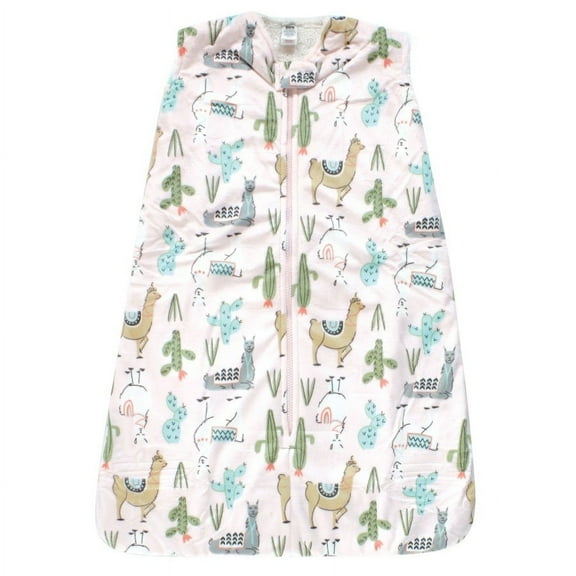 Hudson Baby Infant Girl Mink with Faux Shearling Inner Sleeping Bag, Sack, Blanket, Llama, 12-18 Months