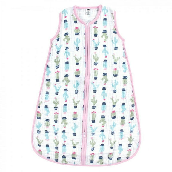 Hudson Baby Infant Girl Muslin Cotton Sleeveless Wearable Sleeping Bag, Sack, Blanket, Girl Cactus, 18-24 Months