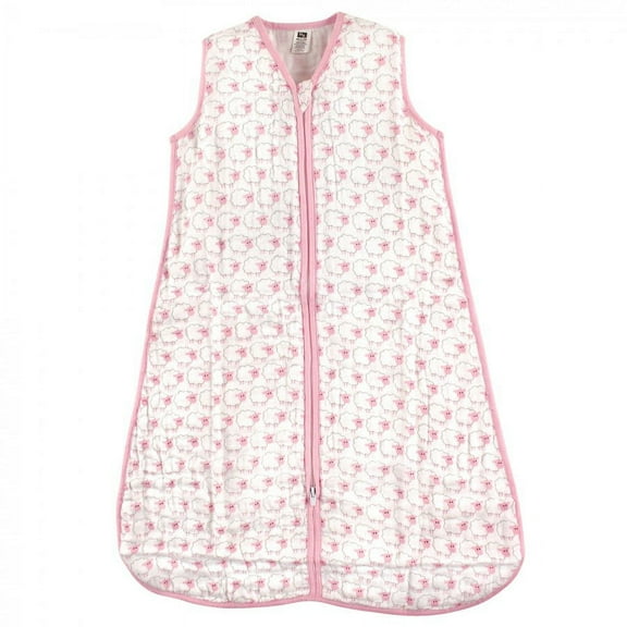 Hudson Baby Infant Girl Muslin Cotton Sleeveless Wearable Sleeping Bag, Sack, Blanket, Pink Sheep, 0-6 Months