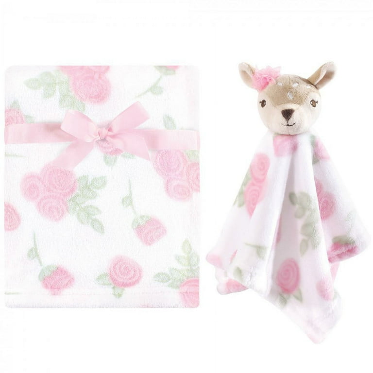Hudson Baby Infant Girl Plush Blanket with Security Blanket Fawn One Size Walmart