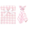 thumbnail image 1 of Hudson Baby Infant Girl Plush Blanket with Security Blanket, Pig, One Size, 1 of 4