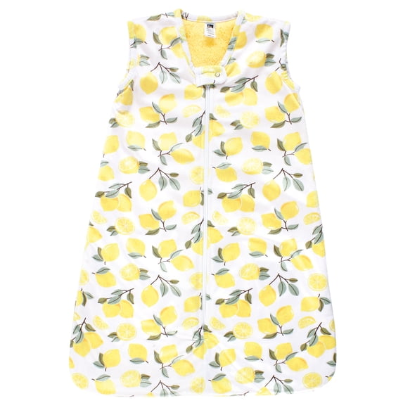 Hudson Baby Infant Girl Plush Faux Fur Sleeping Bag, Wearable Blanket, Lemon, 12-18 Months