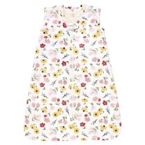 Hudson Baby Infant Girl Plush Faux Fur Sleeping Bag, Wearable Blanket, Soft Painted Floral, 12-18 Months