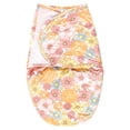 thumbnail image 1 of Hudson Baby Infant Girl Plush Faux Fur Swaddle Wrap, Peace Love Flowers, 0-3 Months, 1 of 2