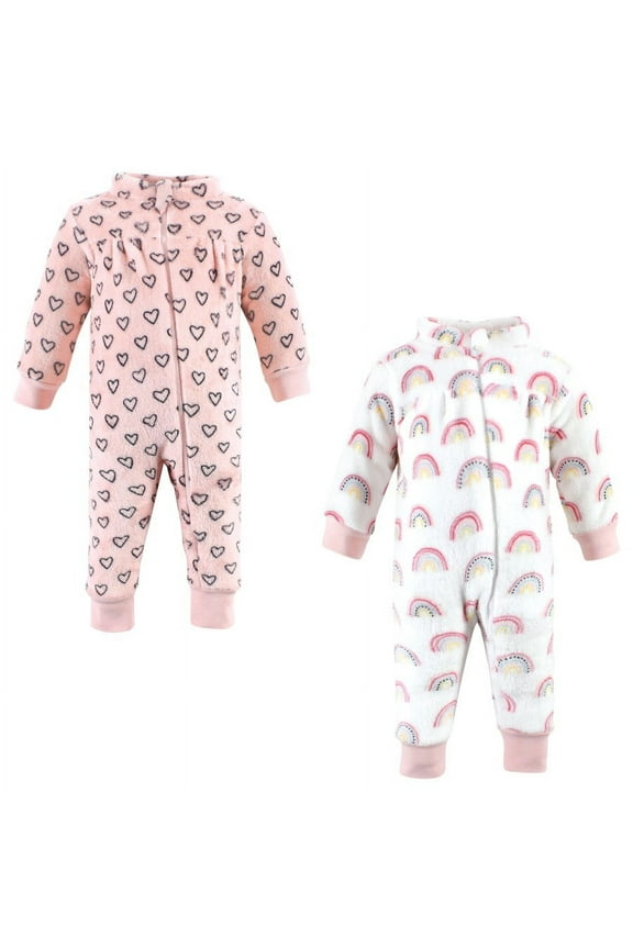 Infant Girl Plush Jumpsuits, Modern Rainbow, 6-9 Months