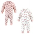 thumbnail image 1 of Hudson Baby Infant Girl Plush Jumpsuits, Modern Rainbow, 9-12 Months, 1 of 4