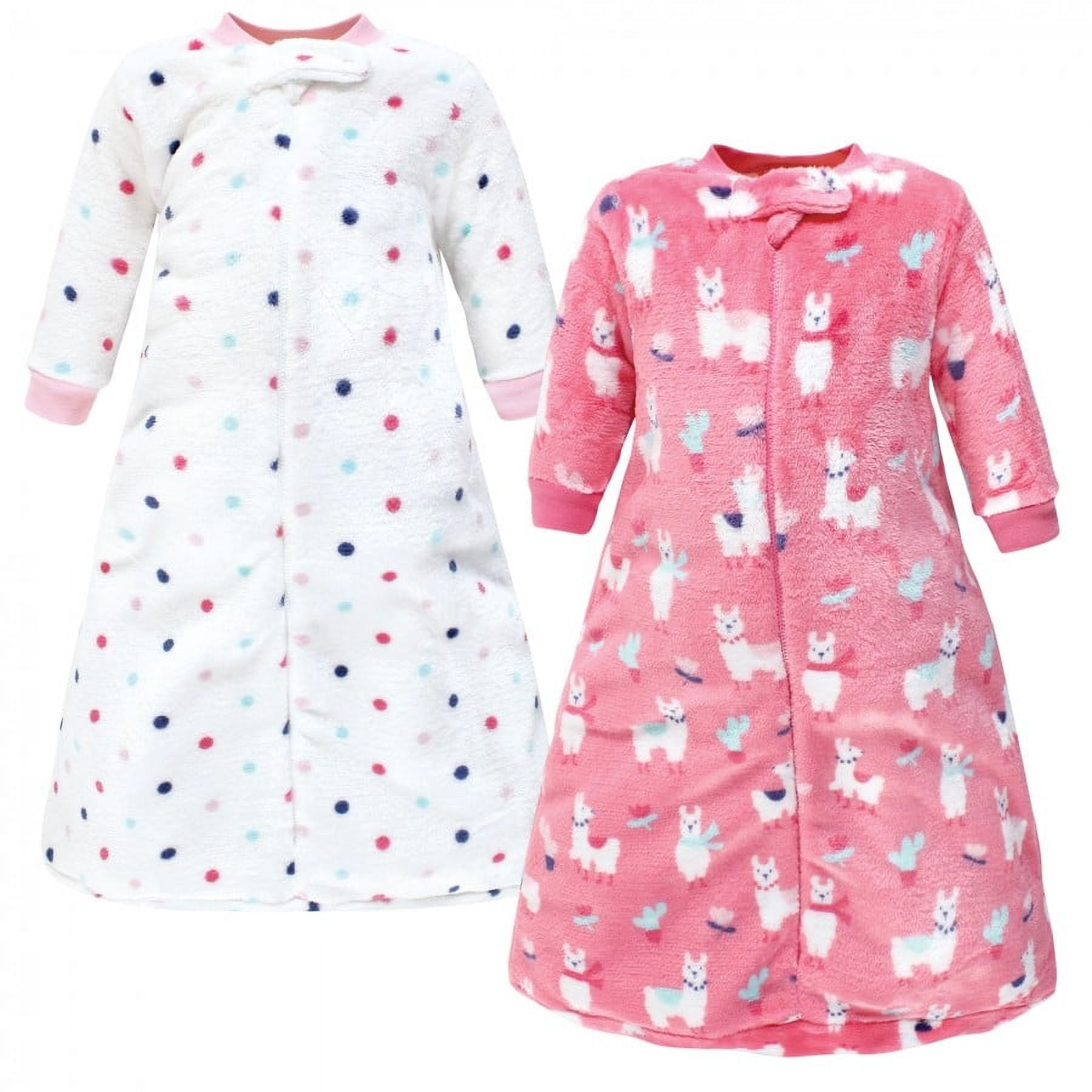 Hudson Baby Infant Girl Plush Long-Sleeve Sleeping Bag, Sack, Blanket, Llama, 0-9 Months