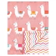 thumbnail image 1 of Hudson Baby Infant Girl Plush Mink Blanket, Llama, One Size, 1 of 2