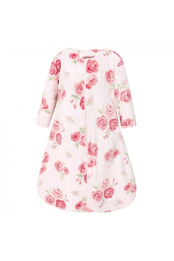 Infant Girl Plush Sleeping Bag, Sack, Blanket, Blush Rose Long-Sleeve, 6-12 Months
