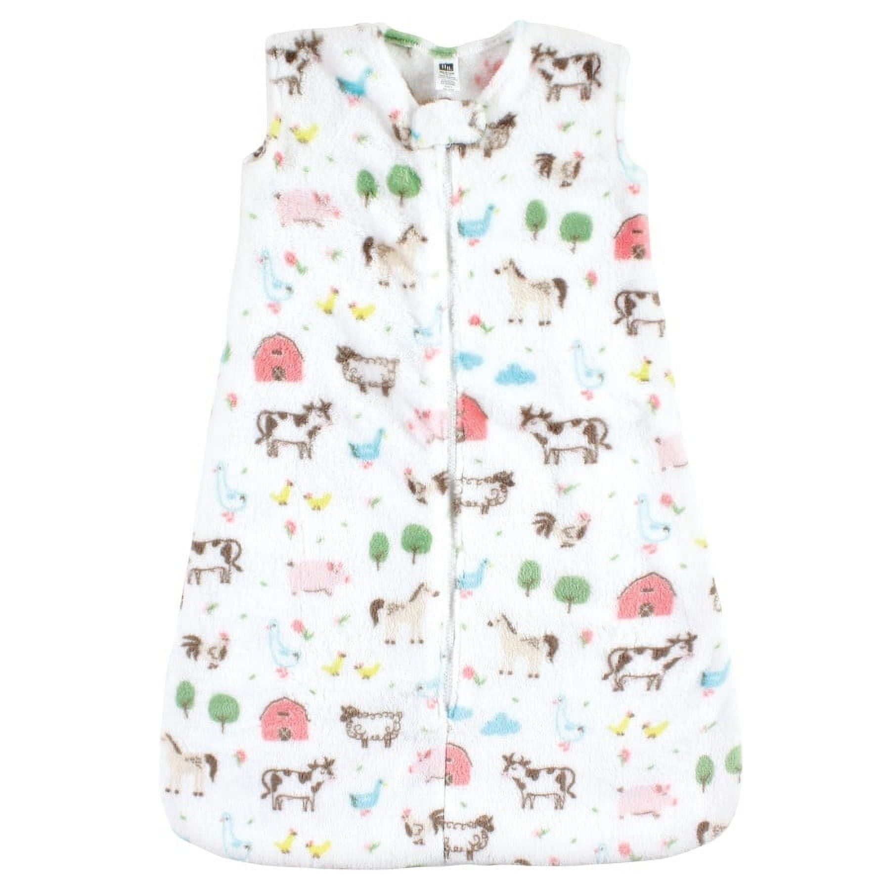Hudson Baby Infant Girl Plush Sleeping Bag, Sack, Blanket, Girl Farm Animals, 18-24 Months