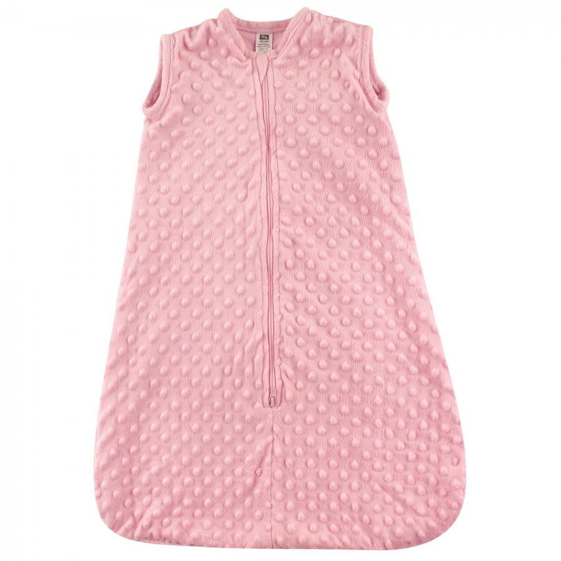 Hudson Baby Infant Girl Plush Sleeping Bag, Sack, Blanket, Light Pink Dot Mink, 12-18 Months