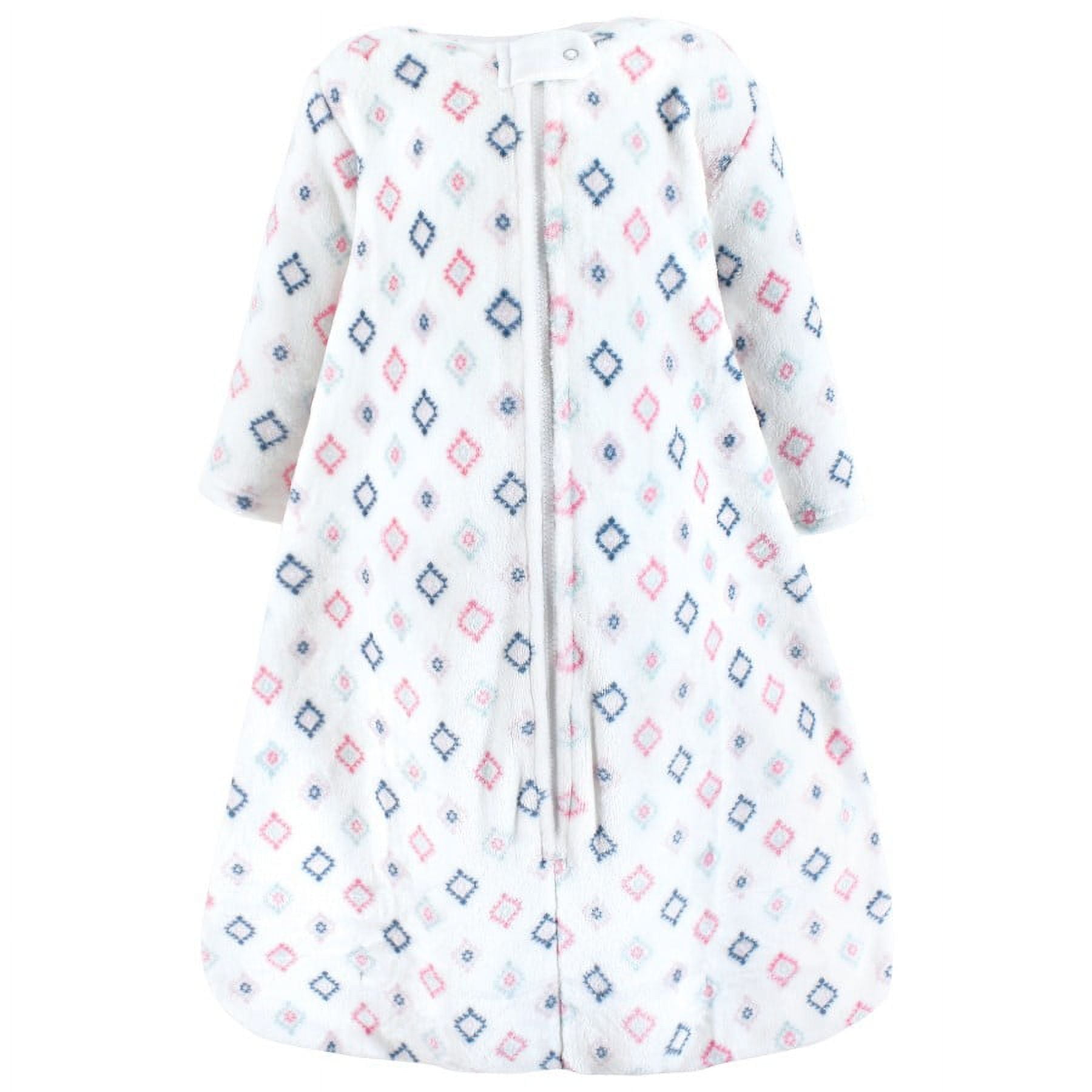 Hudson Baby Infant Girl Plush Sleeping Bag, Sack, Blanket, Long Sleeve Diamond, 12-18 Months