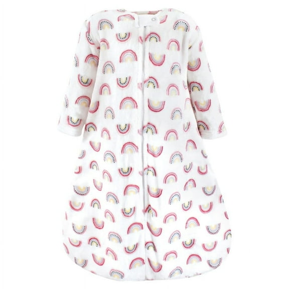 Hudson Baby Infant Girl Plush Sleeping Bag, Sack, Blanket, Long-Sleeve Modern Rainbow, 12-18 Months